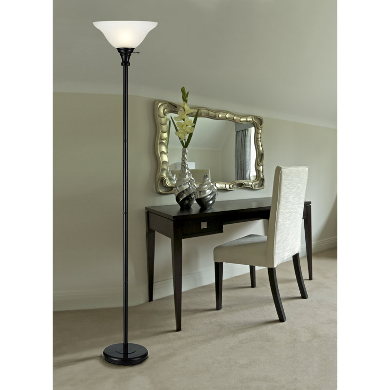 Sagers 70'' Torchiere Floor Lamp, Black, White