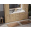Ensemble de meuble-lavabo double autoportant 93 po avec comptoir en quartz de Carrare, ensemble de 5 pièces et armoires en lin-644619856
