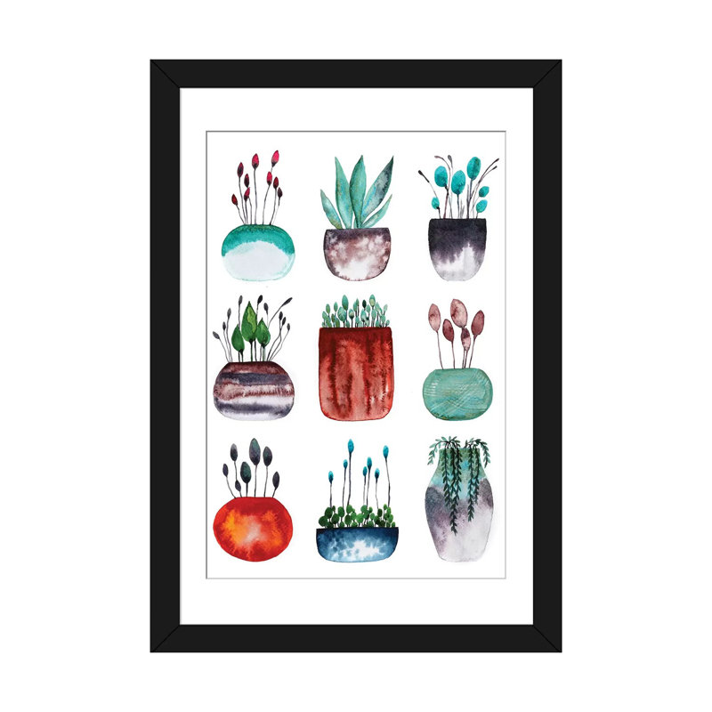 « tiny collection » sur toile, Papier d'art encadré noir, Blanc, H 24 po x l 16 po x P 1 po