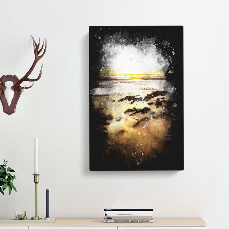 Sunrise At Tenby Beach In Wales - Wrapped Canvas Print, 76cm H x 50cm W x 3cm D