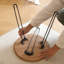 Table basse pliable ronde avec plateau en bois massif, table de bout et table de chevet-309977860