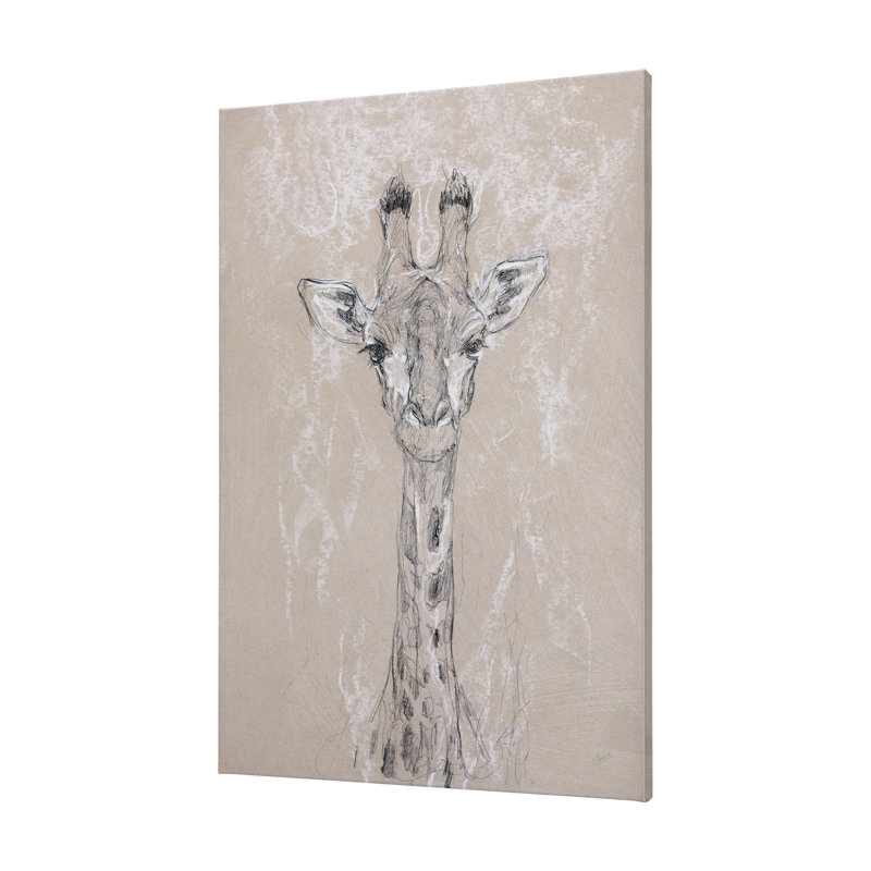 Croquis d'un animal IV (girafe) sur toile, Croquis d'un animal IV, H 60 po x l 40 po