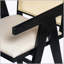 Tabouret de bar 27 po en plastique tissé crème gris avec dossier en mousse et structure en bois d'hévéa durable-443632895-443632889
