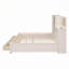 Lit de jour en bois pleine grandeur avec 3 tiroirs de rangement, tête de lit souple, tablette, ports USB et prises de courant