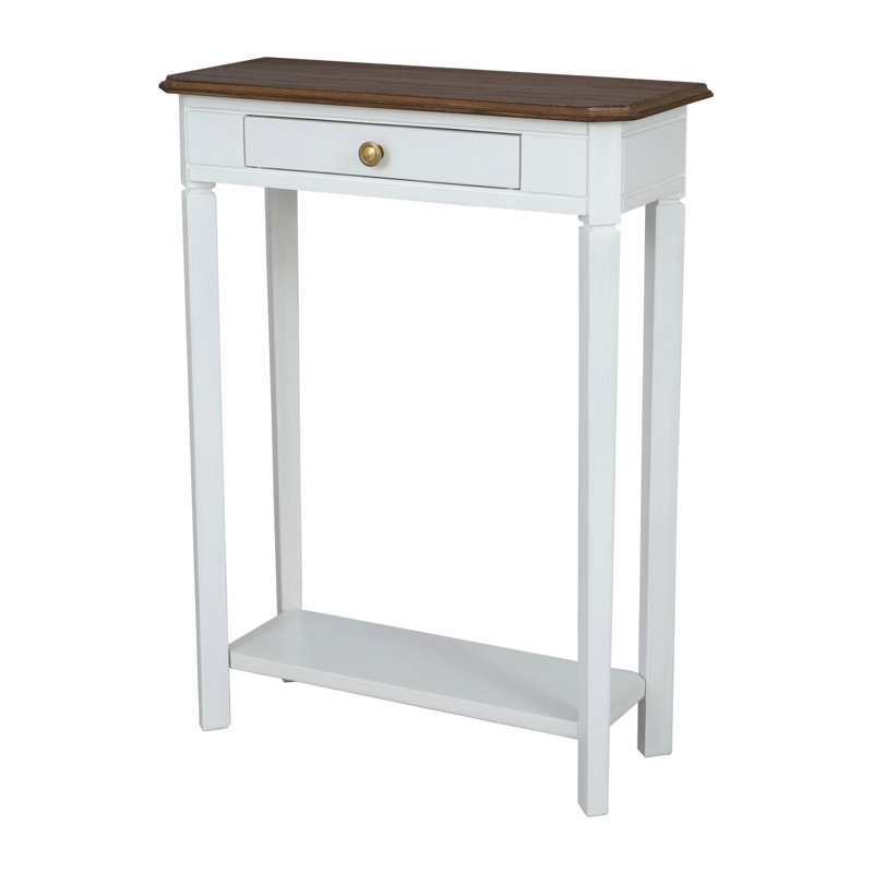 Hageman 2-Tone Console Table with Drawer, White