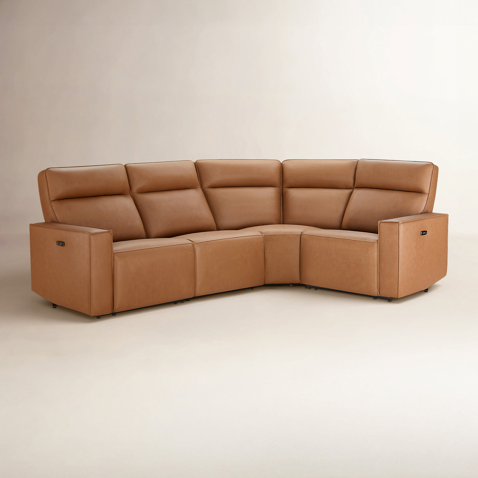 Phillipsburg Top Grain Leather Reclining Sectional, 39.37" H x 108.66" W x 78.35" D