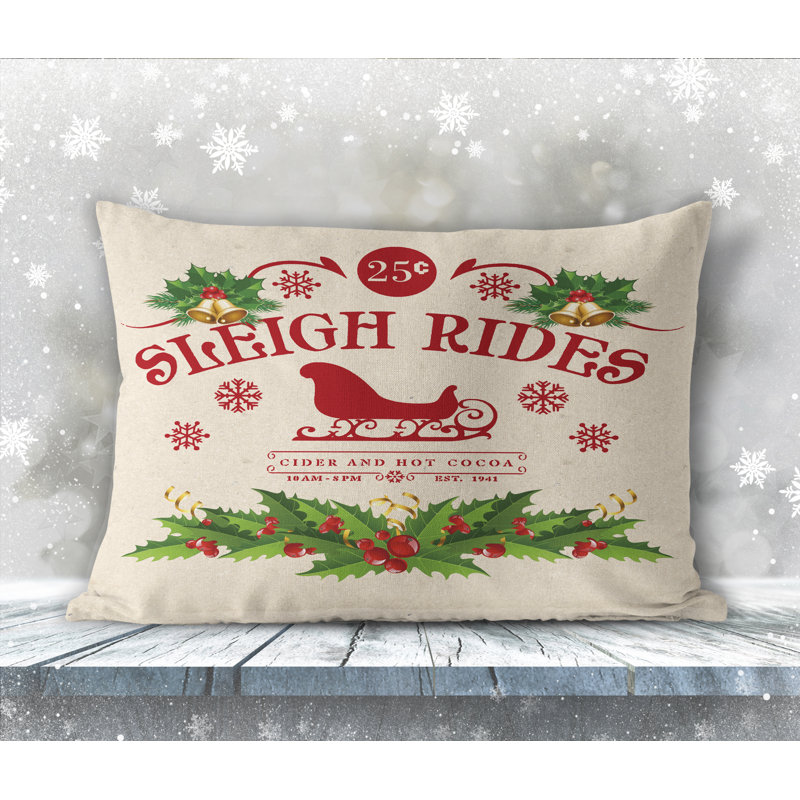 Coussin décoratif intérieur / extérieur Sleigh Ride, 12 po x 16 po, Rectangle