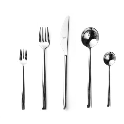 Movida Flatware Set with Cake Forks - 30 Pieces - Stainless Steel