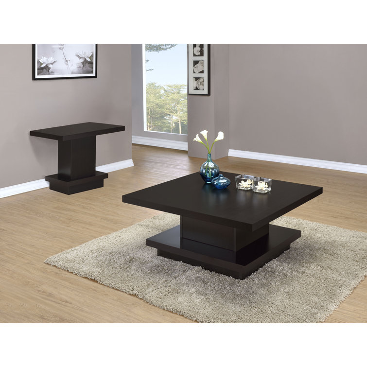 Myria 2-Piece Square Coffee And End Table Set Cappuccino