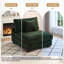 Chaise rembourrée sans accoudoirs en chenille verte avec dossier rembourré, module de chaise simple pour canapé modulaire-27806438-9778271