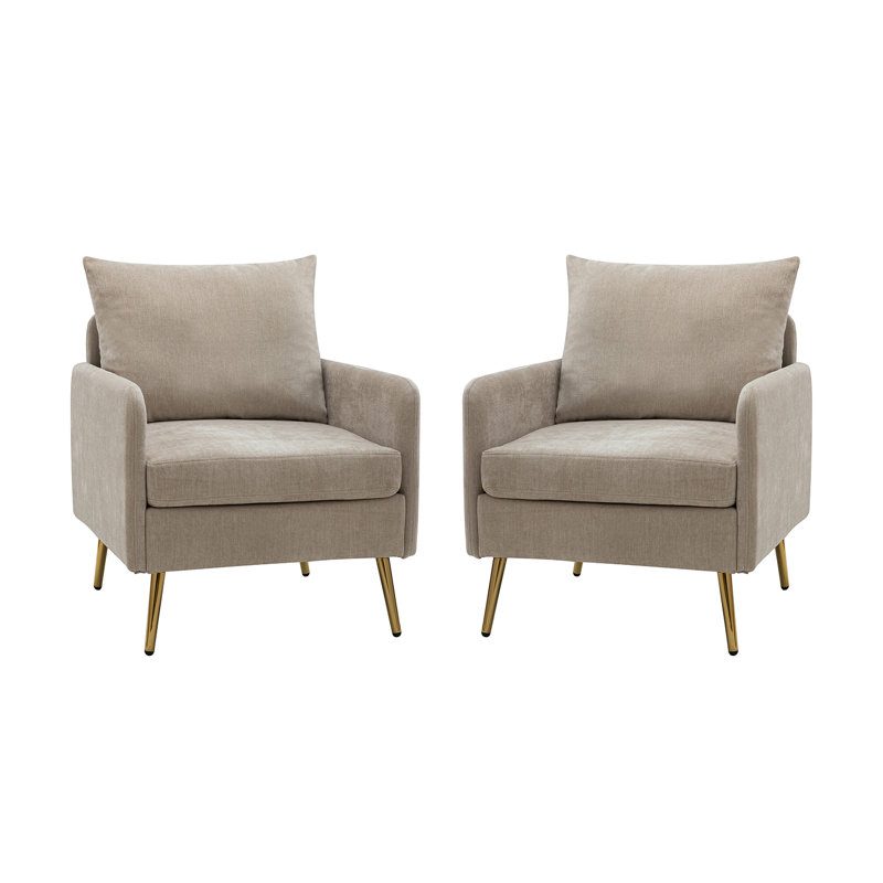 Werner 27.3" W Polyester Armchair, Tan Polyester