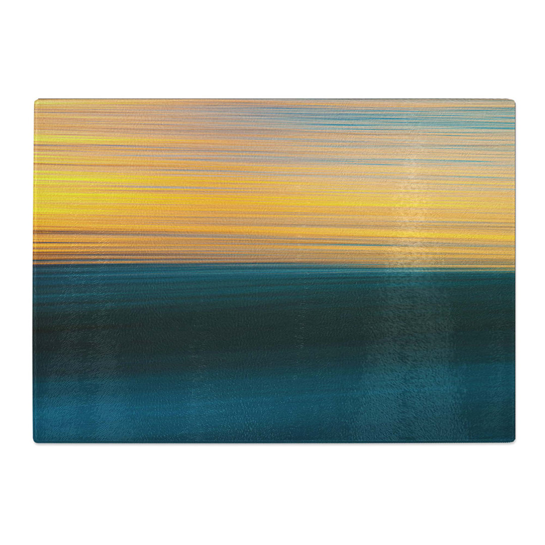 Tempered Glass Ocean Sun Chopping Board