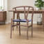 Fauteuil d'appoint Mid-Century Boho, similicuir noir profond pour petits espaces de vie