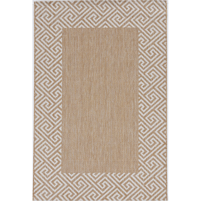 Tapis carré carré touffeté à motif géométrique, Rectangle 5 pi x 7 pi