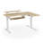 Marquasha Dual Motor L-Shaped Electric Standing Desk with LED and Monitor Stand -75247387-82577328