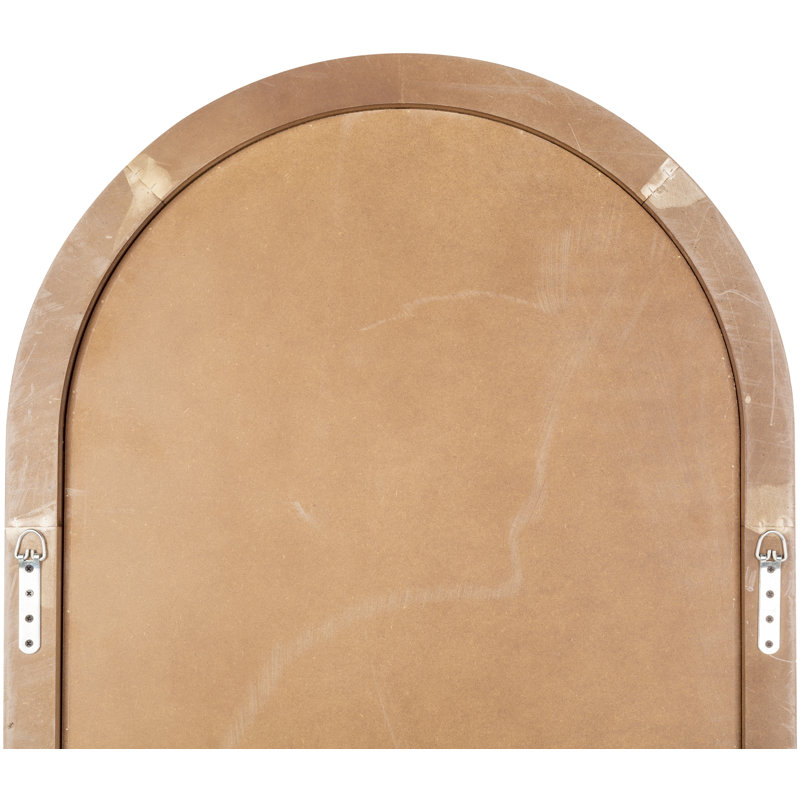 Miroir arqué en bois manufacturé / jute