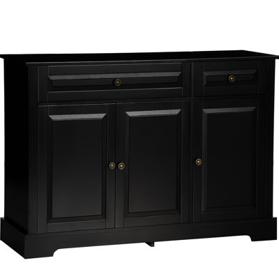 Kitchen Sideboard With 2 Drawers And Adjustable Shelves, Black For Practical Storage Needs Buffet Cabinet, Modern & Shelves. Black, Cabinet. 44.91"w X 15.5"d 32"h