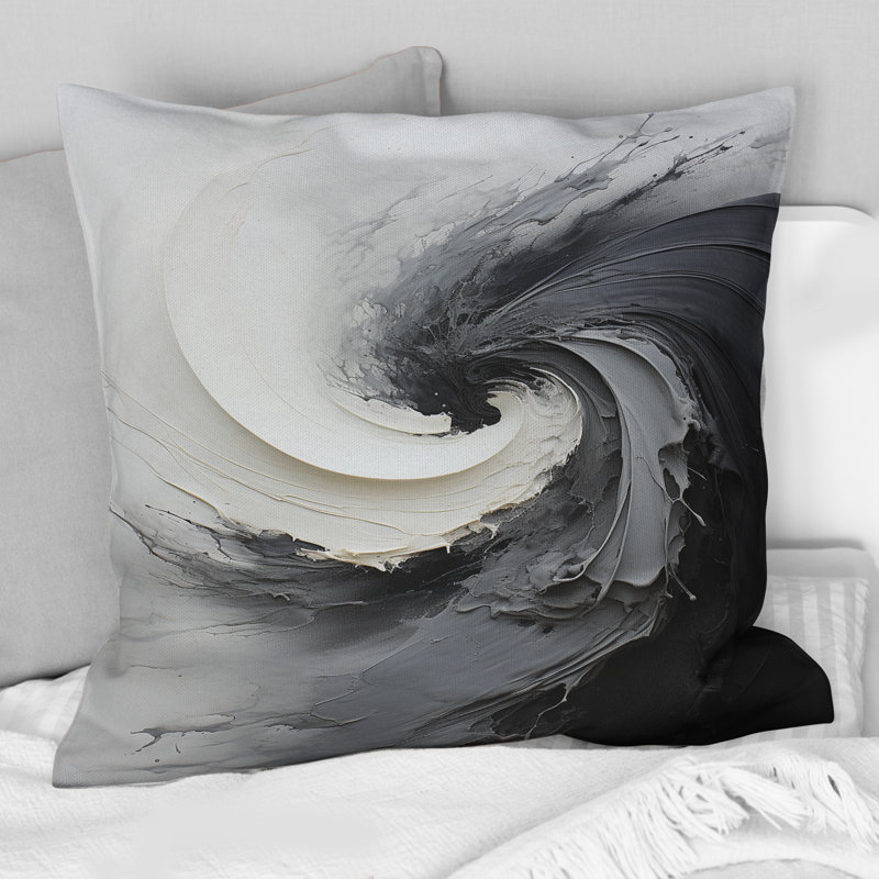Infinite Motion II - Abstract Spirals Printed Throw Pillow