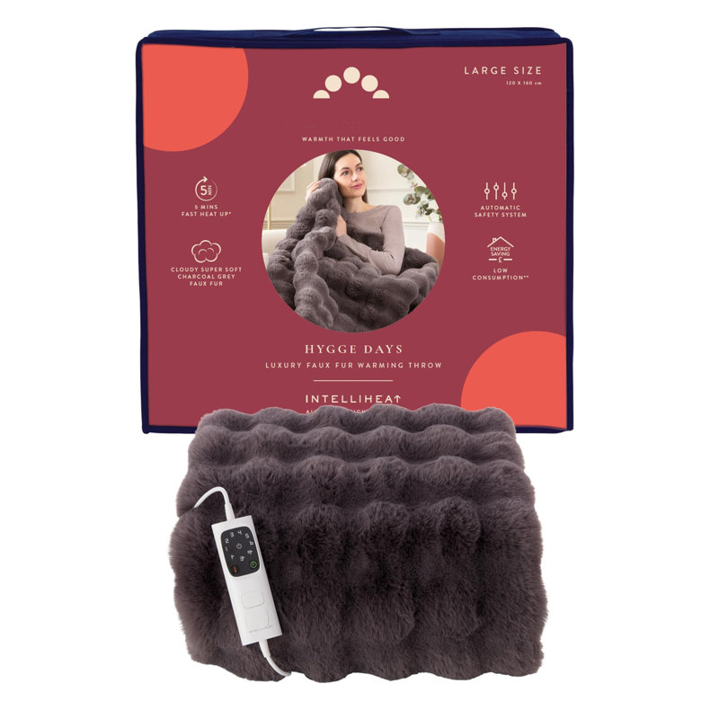 Heated Throw Blanket, Brown