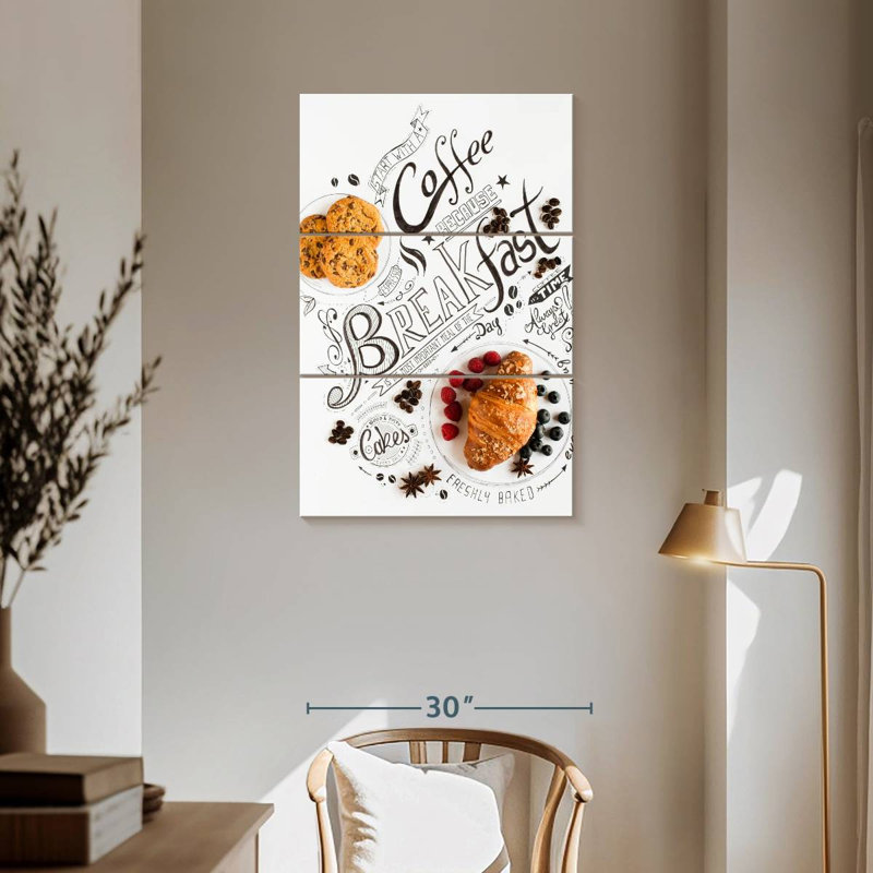 Yarlin Breakfast Typography Pastries, 57" H x 36" W
