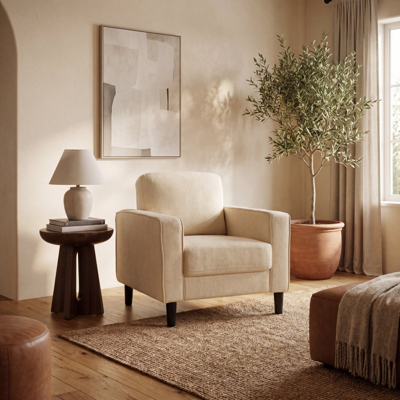 Fauteuil de 30,3 po de largeur, Crème, crème