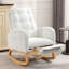 Chaise berçante décorative avec repose-pieds à haut dossier en bois d'hévéa-932020823