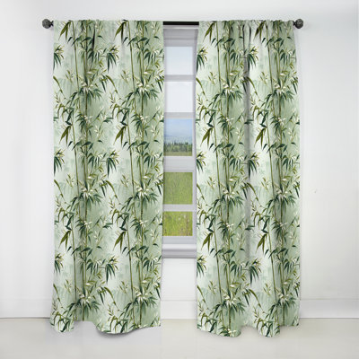 Bambou Zen Tropical Motif I - Rideau floral - Rideau occultant floral - 1 panneau