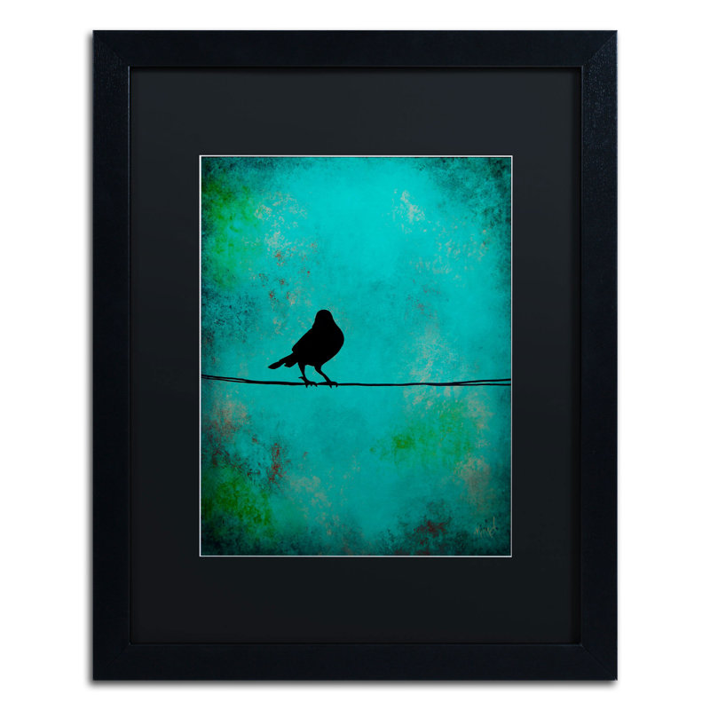 "attention" par nicole dietz, impression encadrée Fetzer, Noir, H 20 po x l 16 po