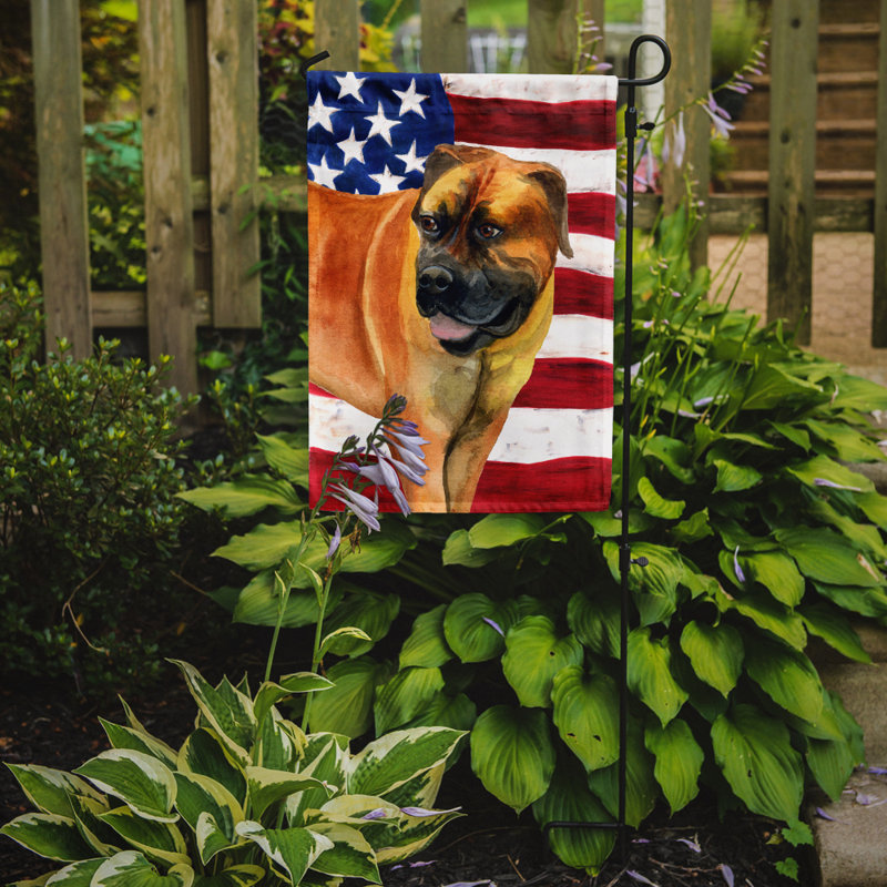 2 côtés en polyester de 2 côtés american drapeau de jardin, Boerboel mastiff