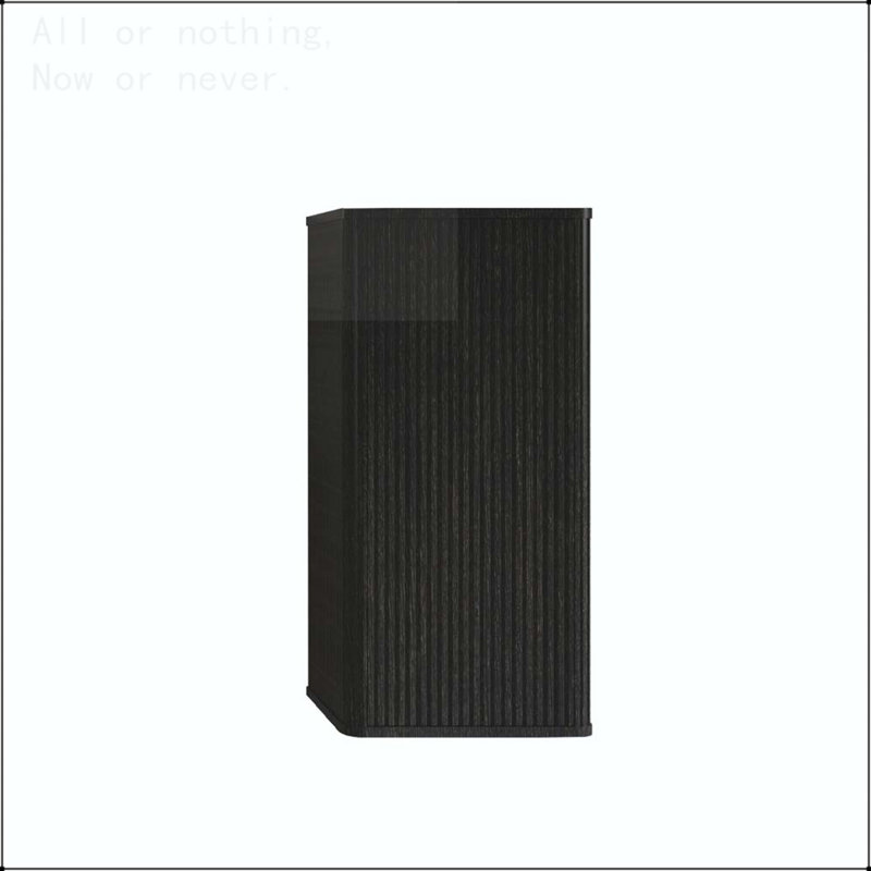Striped Wall Mounted Floating Cabinet, Black Brown