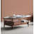 Tempered glass solid wood coffee table