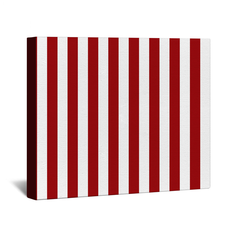 Red White Stripes Canvas Gallery Wrap in Many Sizes, 16 po x 16 po