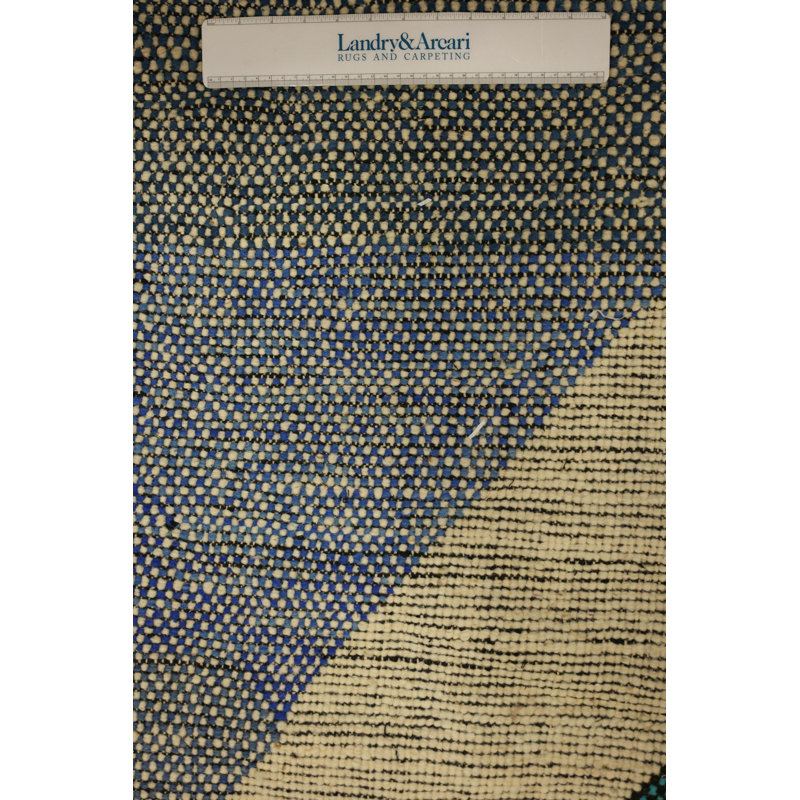 Moroccan Rugs One-of-a-Kind Rectangle 10'10" X 12'6" New Age Wool Area Rug Blue