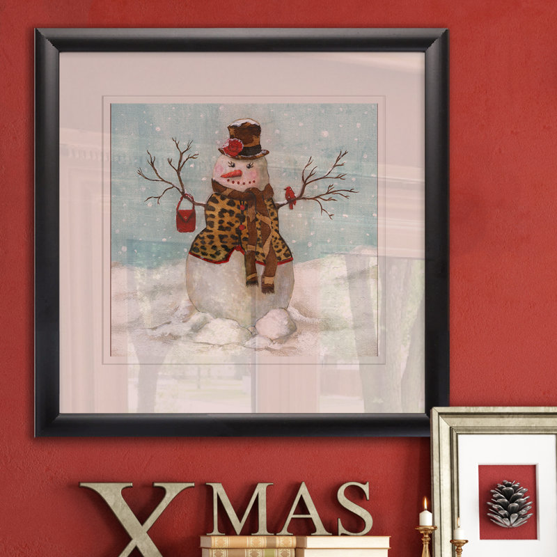 Bonhomme de neige - reproduction de cadre photo sur papier, H 22,5 po x l 22,5 po x P 1,5 po