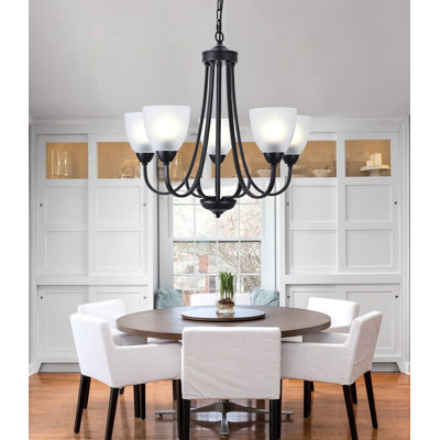 Luminaires suspendus 5 lumières contemporaines rustiques noires luminaires suspendus de style Mid-Century moderne pour salle à manger, vestibule, salon, chambre à coucher