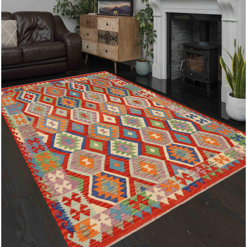 One-of-a-Kind Oppelo Hand-Knotted New Age 6'7" X 9'6" Wool Area Rug in Multicolor