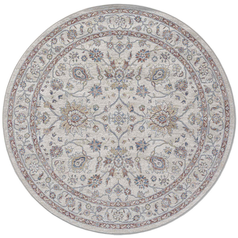 Round Persian Round Beige Area Rug, Round 200cm