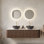 Ensemble de meuble-lavabo double 60 po avec bols en céramique noire, panneau 3D mat, tiroirs à fermeture en douceur - pré-assemblé