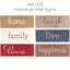 Enseigne Excello Global Products Sawtooth (maison, famille, amour, rire, vie, bonheur) - brun / rouge / bleu marine