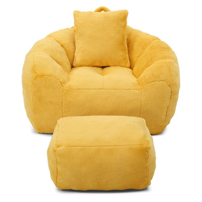 Fauteuil à billes surdimensionné avec repose-pieds