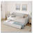 Twin Size Upholstery DayBed with Twin Size Pop-up Trundle and USB Charging