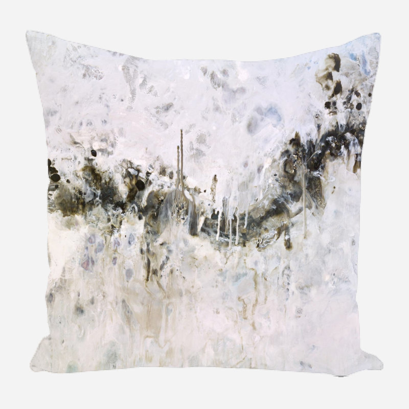 Horizon I Abstract Linen Throw Pillow, 19" x 19"