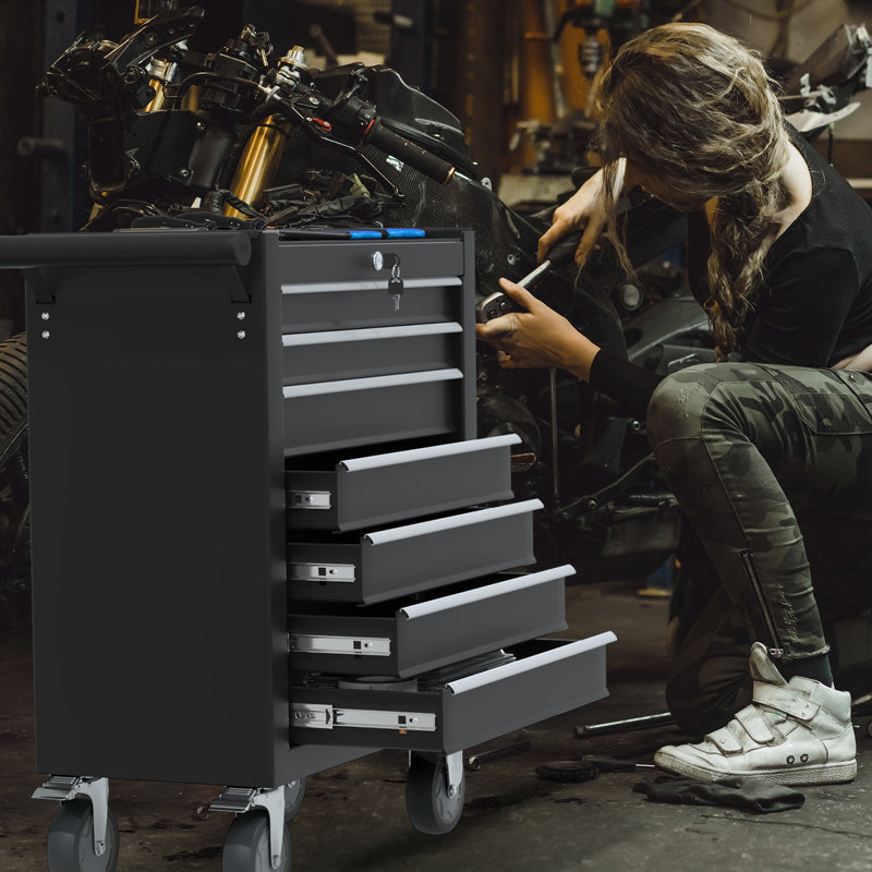 7-Drawers Tool Chest, Black