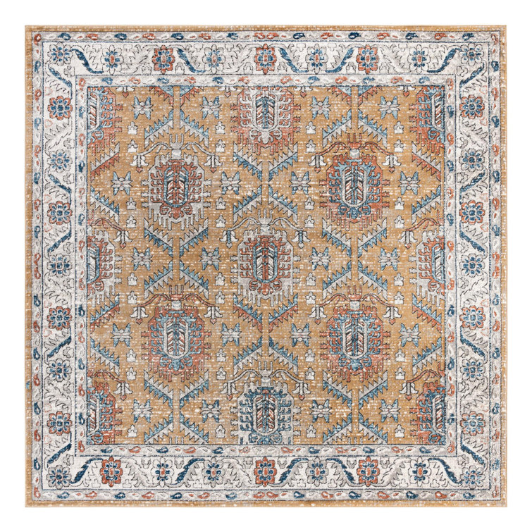Weingartner Performance Mustard Yellow/Ivory/Blue Rug