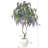 8ft Artificial Flower Tree with 18in White Planter, Tall Faux Matthiola incana Trees for Indoor