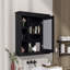 Armoire de rangement murale 35 po x 28 po, armoire à pharmacie, armoire murale moderne avec miroir, armoire à miroir avec 6 tablettes ouvertes (meuble-lavabo non inclus)-1475564024