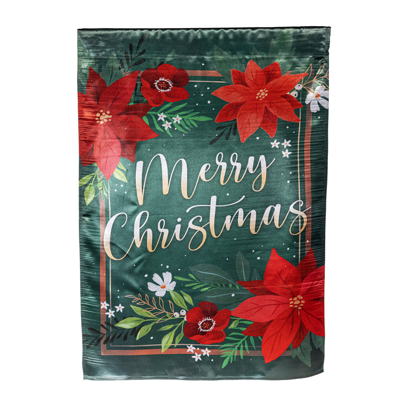Drapeau floral floral «Merry Christmas Luster House»