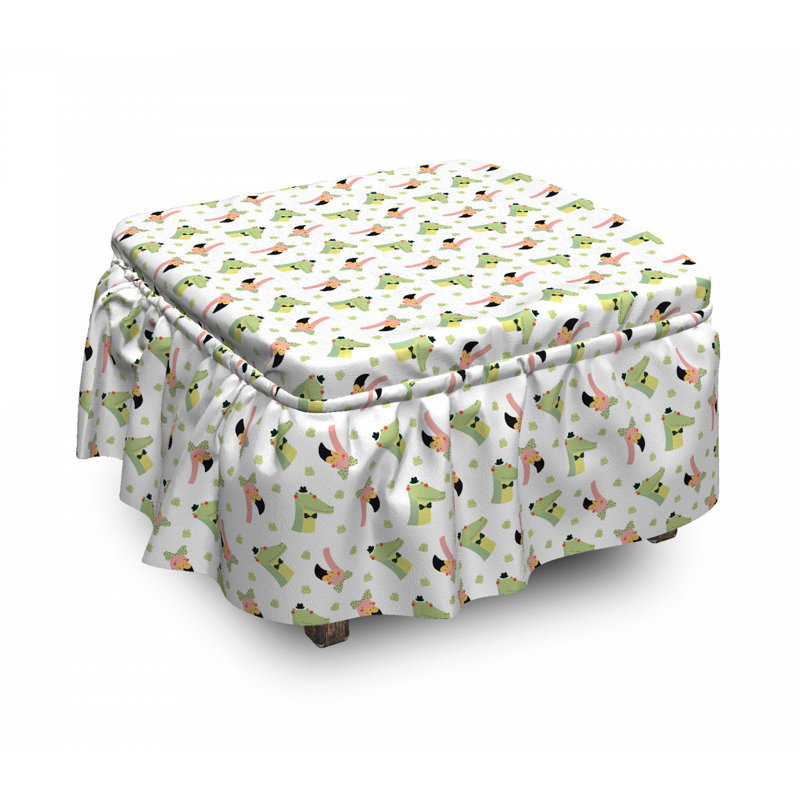 Housse pour crocodile flamant rose doodle repose-pieds
