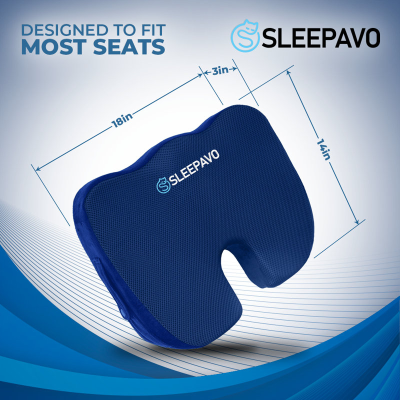 Coussin de siège en mousse viscoélastique Sleepavo, Marine