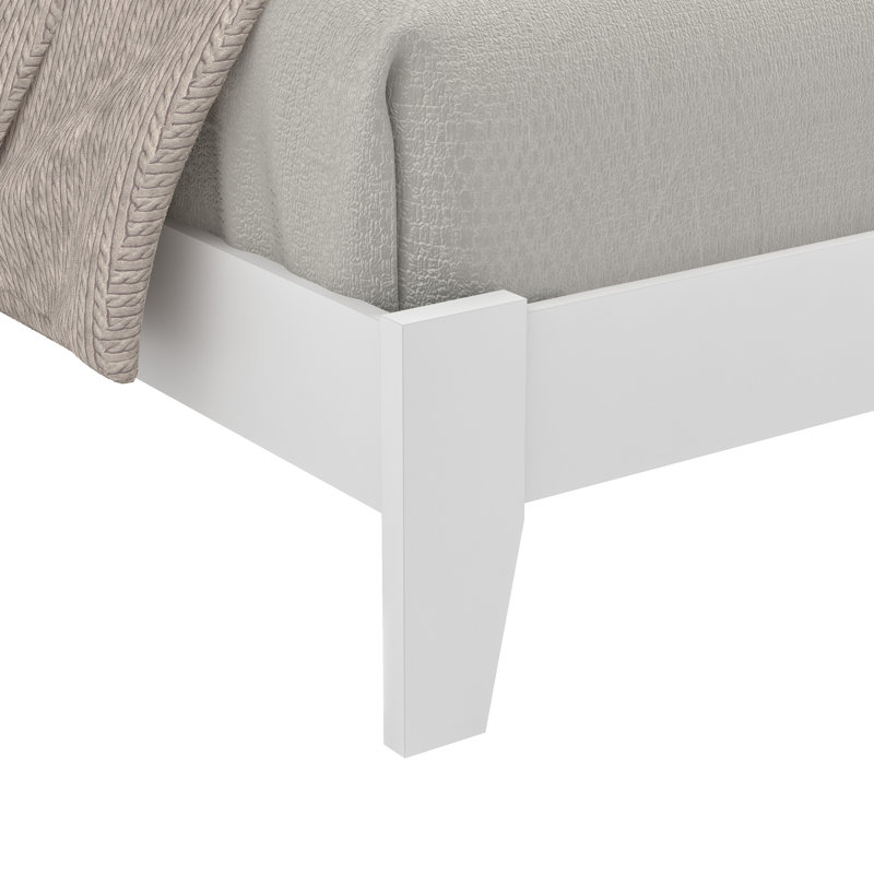 Lit plateforme avec tête de lit Allyannah, Blanc, Grand